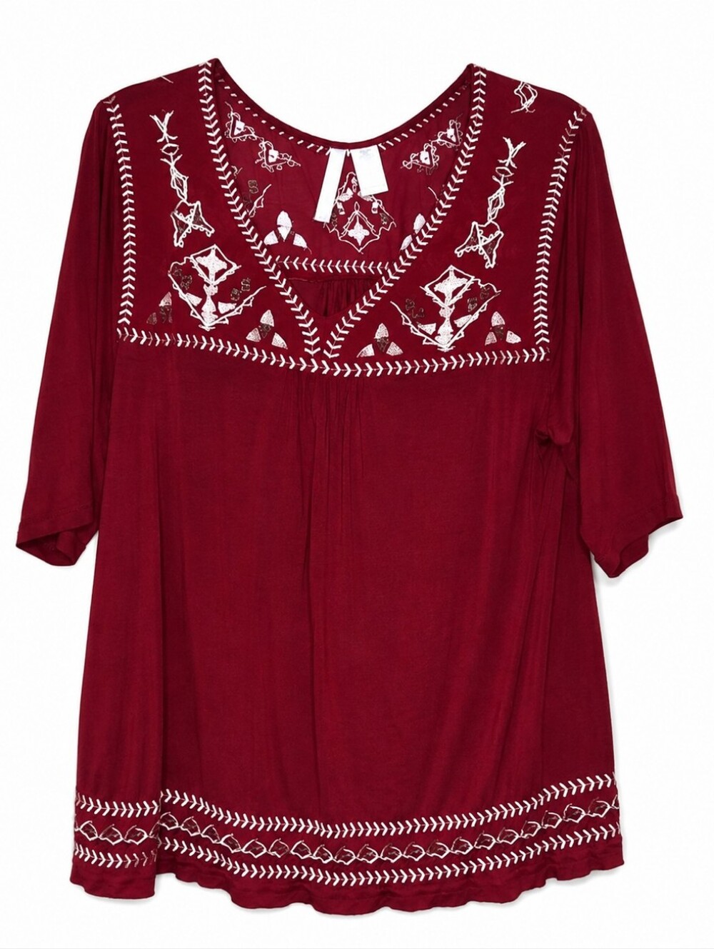 Simply Irresistible Red Blouse with Gold Embroidery  XL